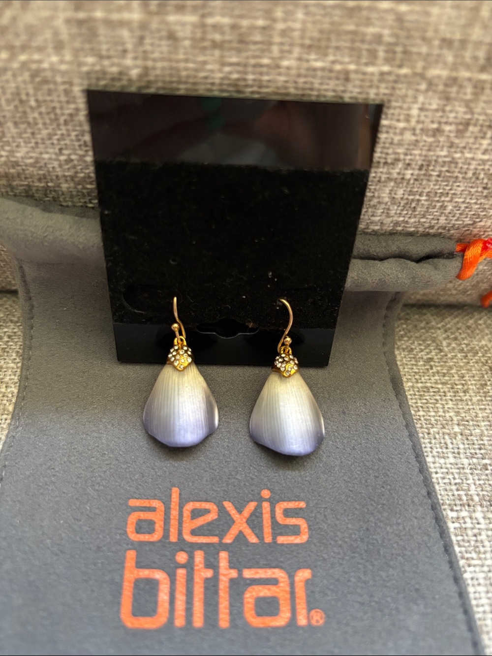 Alexis Bittar Ombre Silver Purple Petal drop earrings - Picture 4 of 7